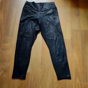 PINK black snake skin leggings